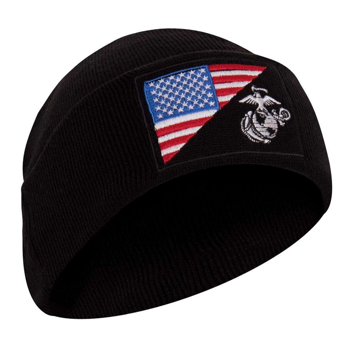 Rothco USMC Eagle, Globe and Anchor / US Flag Deluxe Fine Knit Watch Cap - Rothco 5498