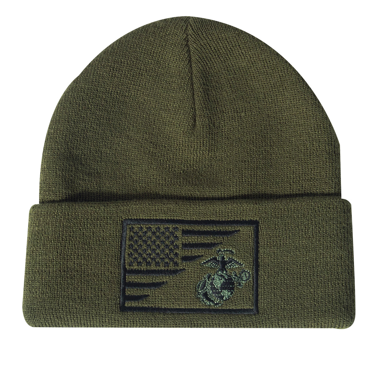 Rothco USMC Eagle, Globe and Anchor / US Flag Deluxe Fine Knit Watch Cap - Rothco 54980