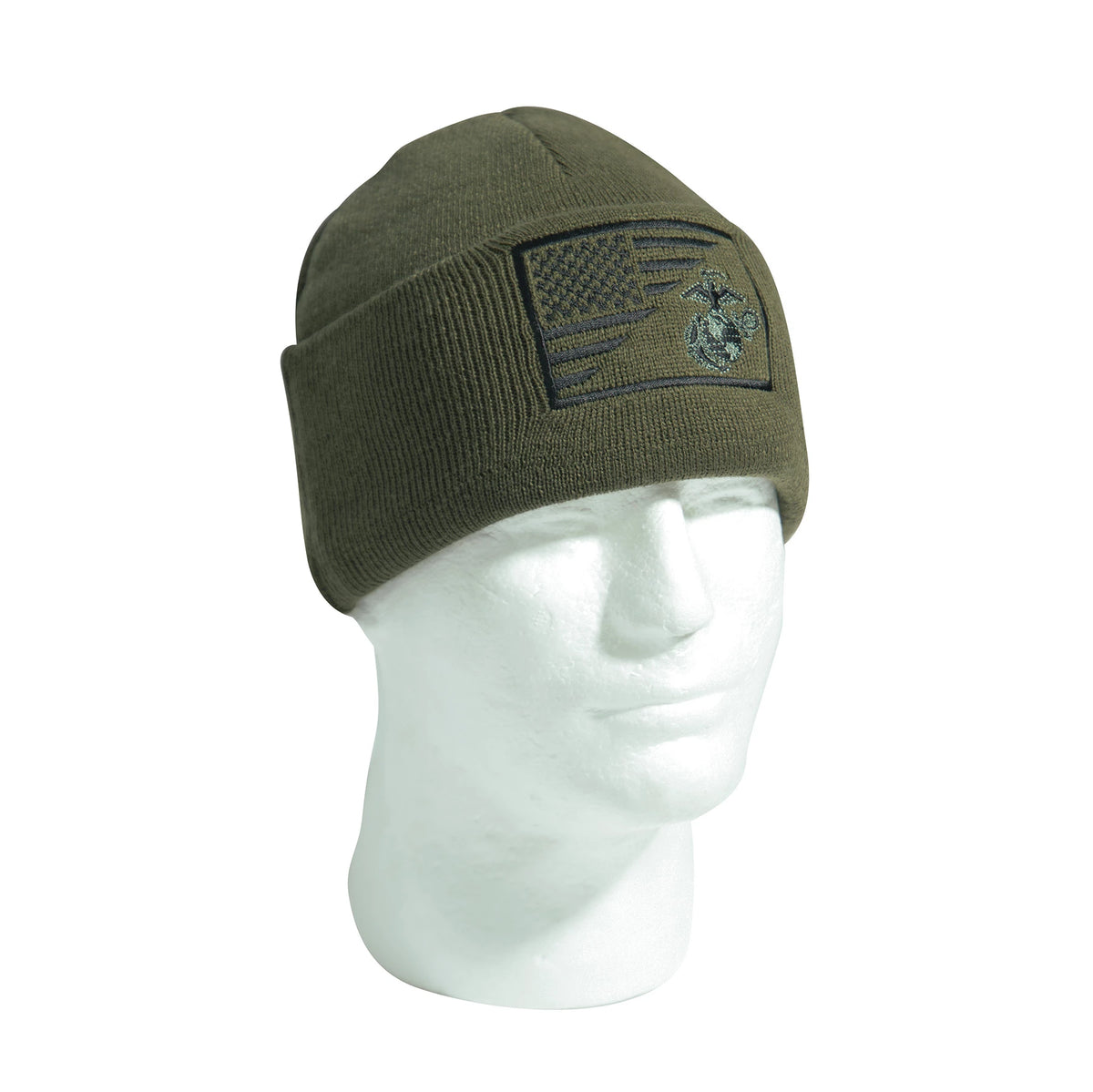 Rothco USMC Eagle, Globe and Anchor / US Flag Deluxe Fine Knit Watch Cap - Rothco 54980