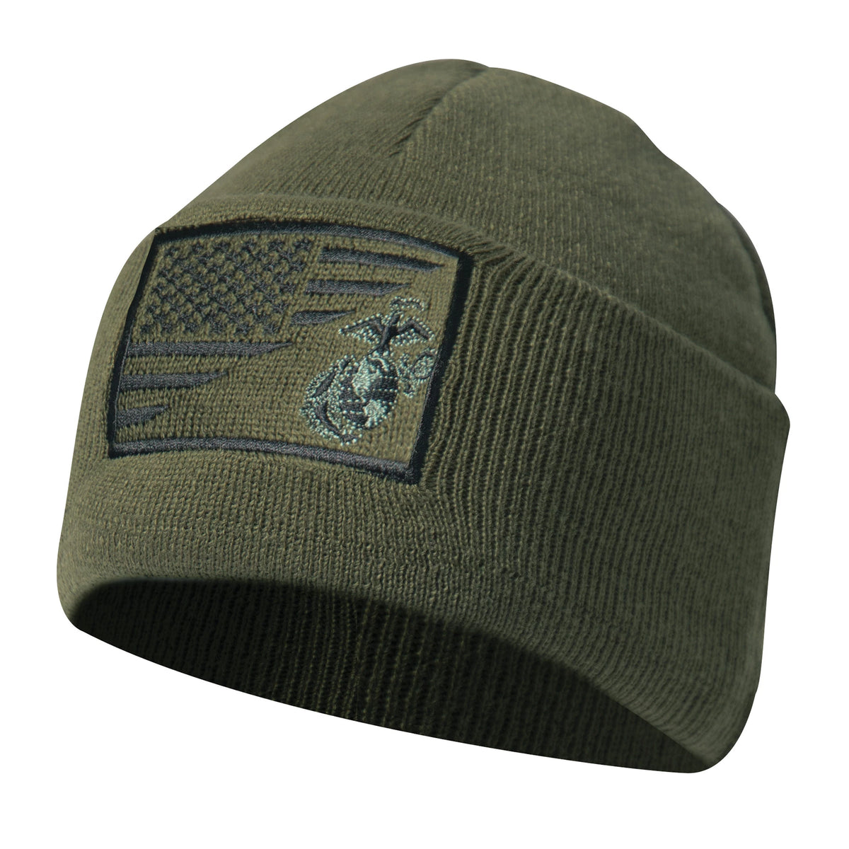 Rothco USMC Eagle, Globe and Anchor / US Flag Deluxe Fine Knit Watch Cap - Rothco 54980