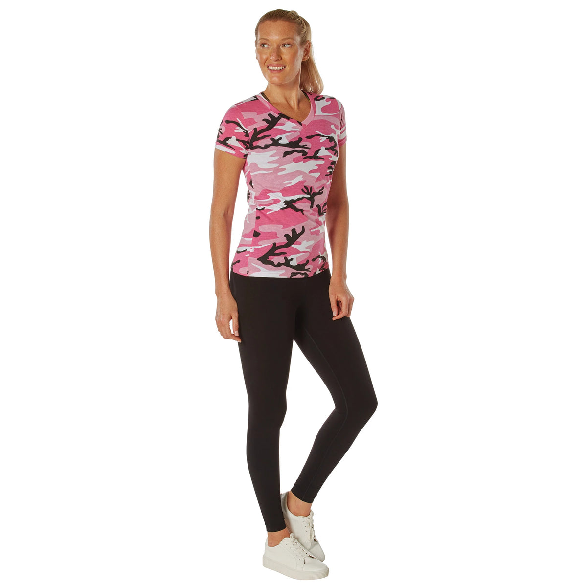 Rothco Womens Long Length Camo V-Neck T-Shirt - Rothco 5654-PKC-2XL