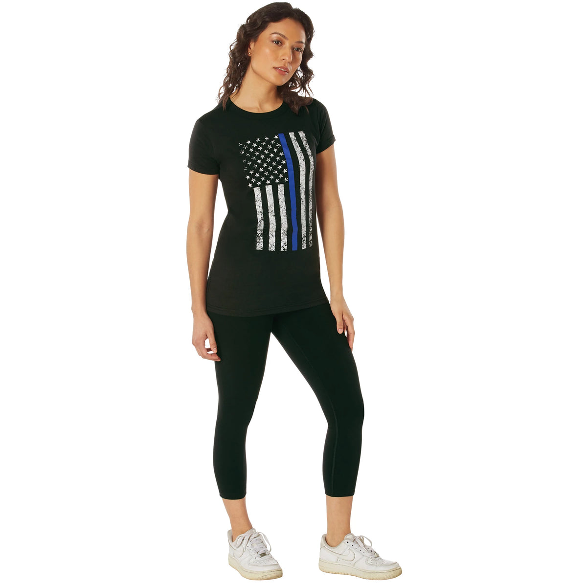 Rothco Women's Thin Blue Line Longer T-Shirt - Rothco 5688-BK-2XL