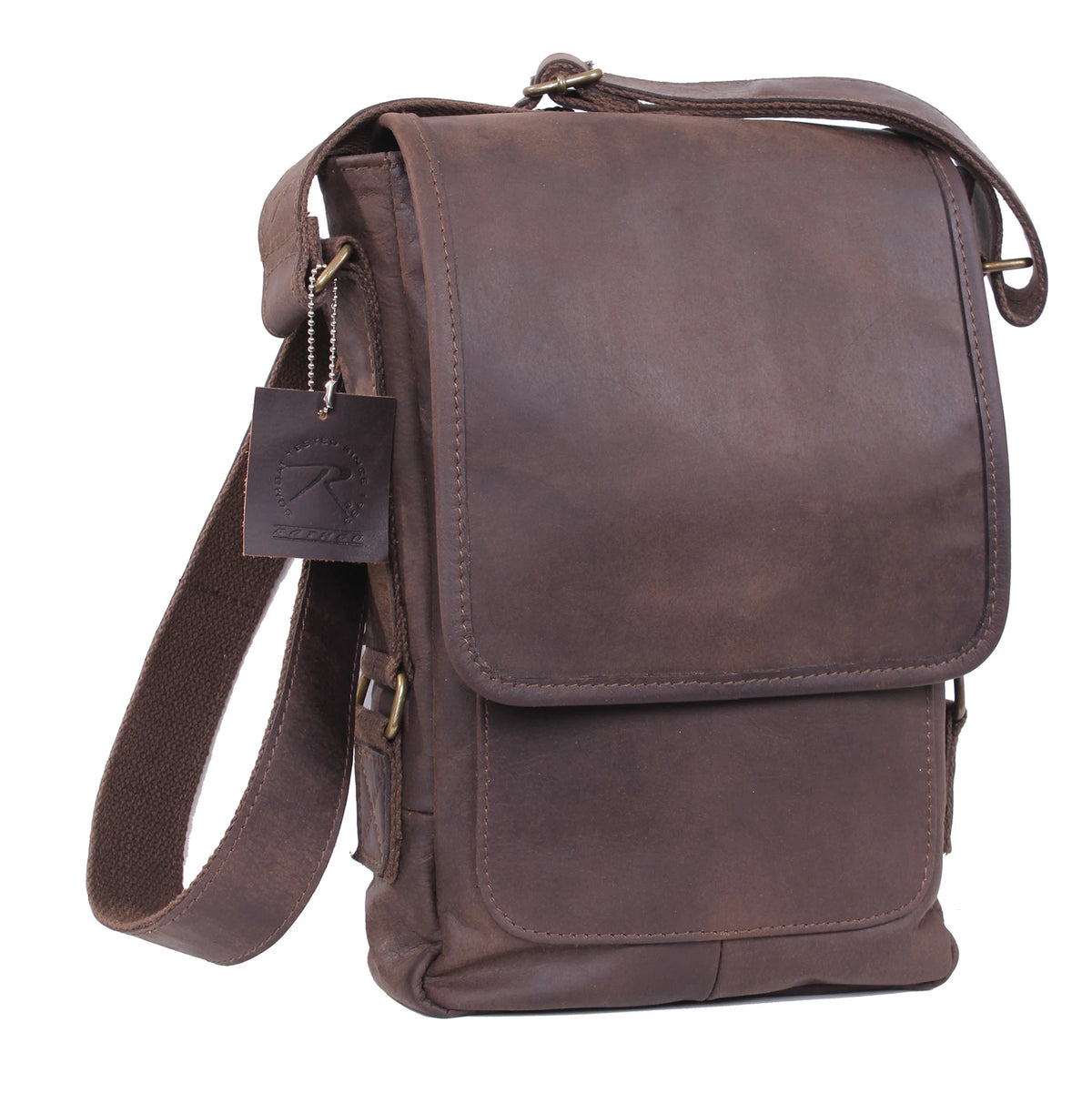 Rothco Brown Leather Military Tech Bag - Rothco 57950