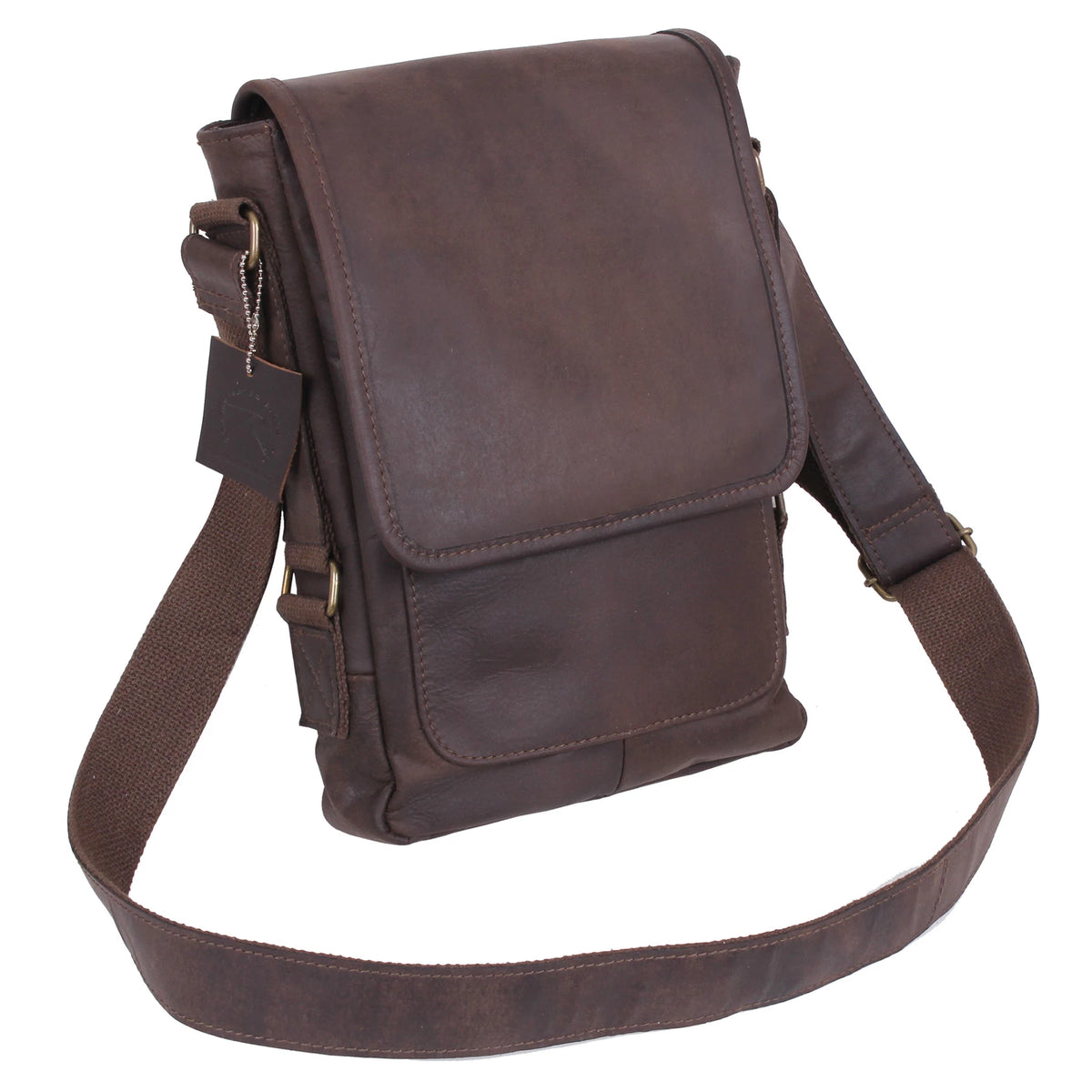 Rothco Brown Leather Military Tech Bag - Rothco 57950