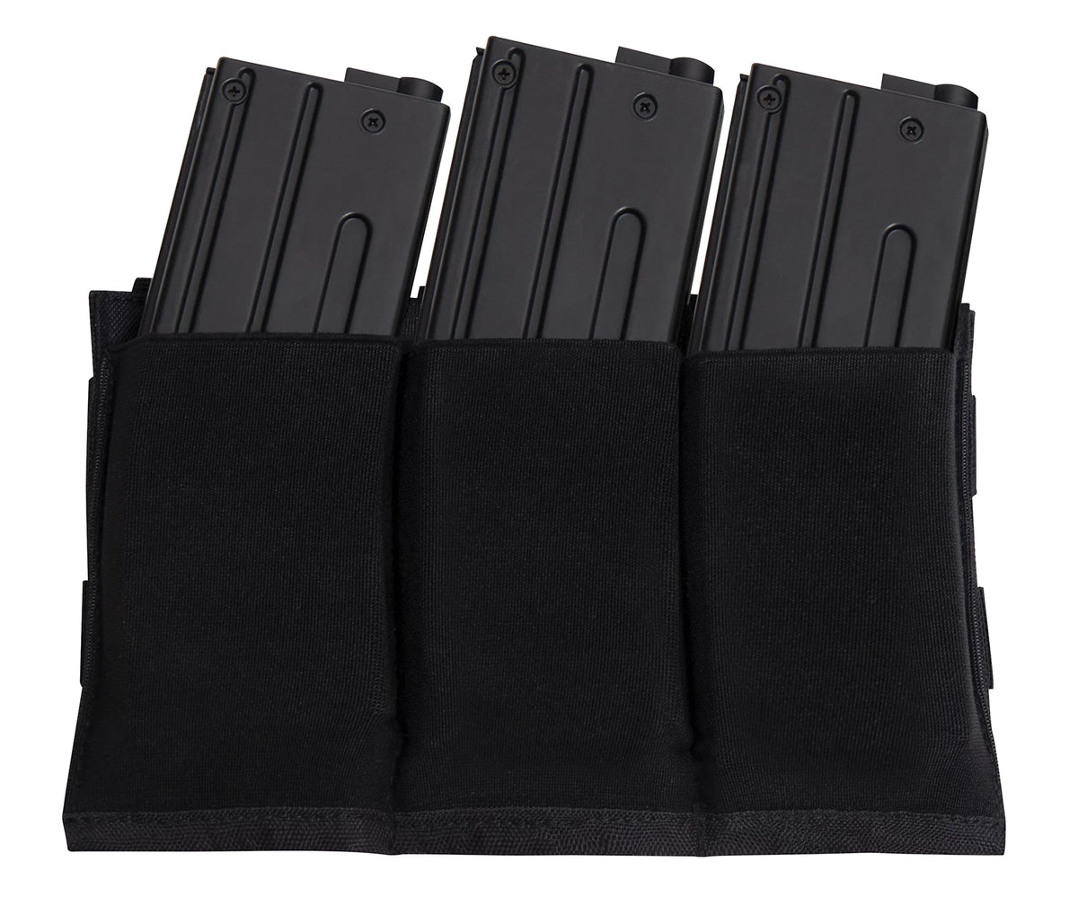 Rothco Lightweight 3 Mag Elastic Retention Pouch - Rothco 5956-BLACK