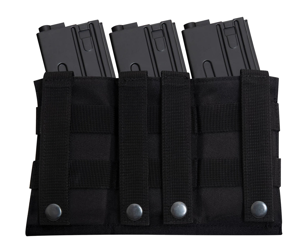 Rothco Lightweight 3 Mag Elastic Retention Pouch - Rothco 5956-BLACK