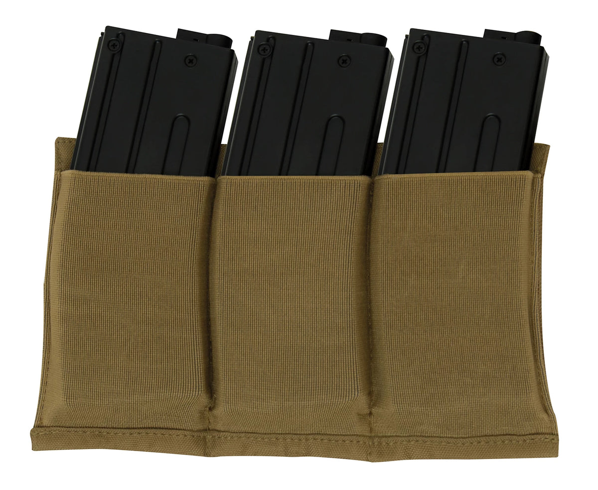 Rothco Lightweight 3 Mag Elastic Retention Pouch - Rothco 5956-COYOTE