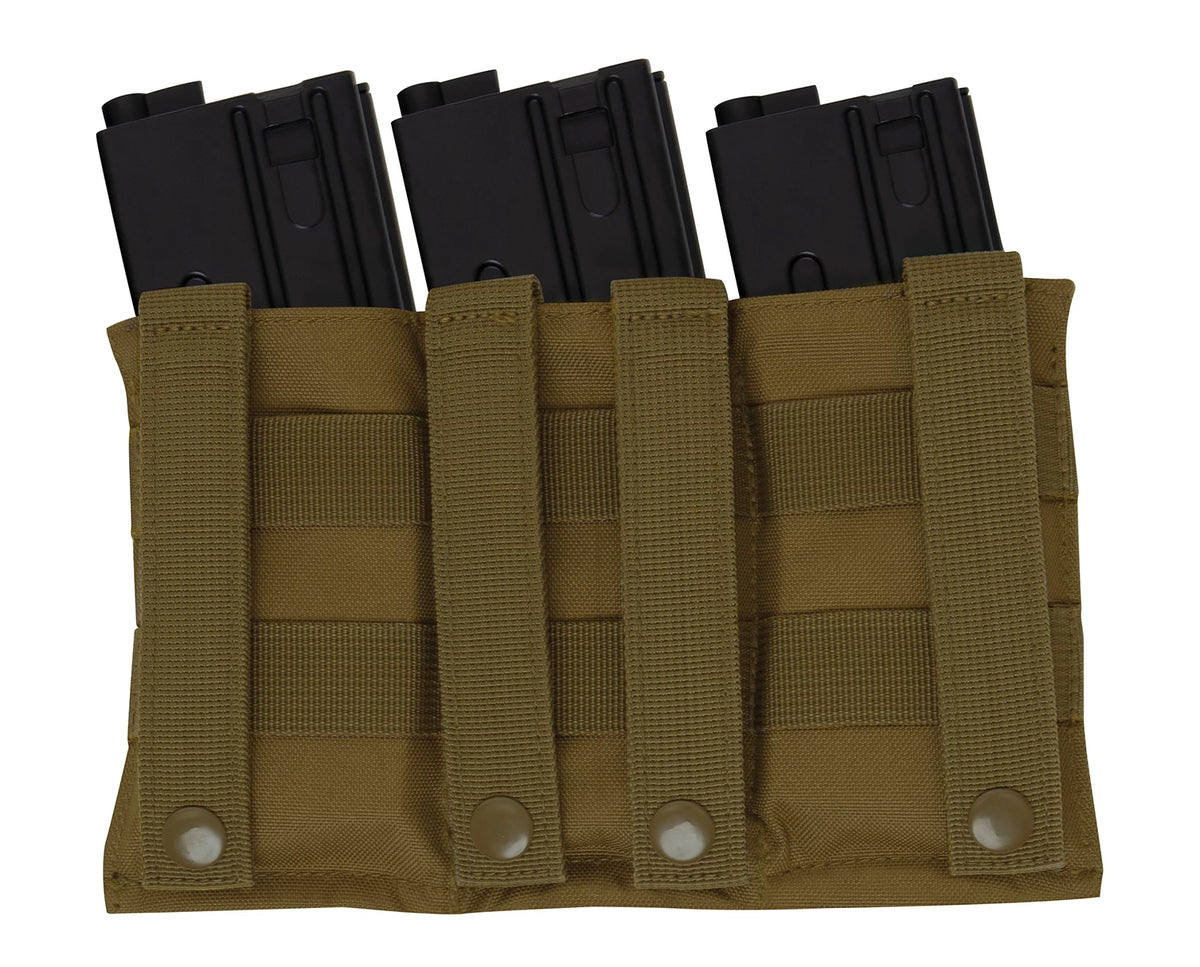 Rothco Lightweight 3 Mag Elastic Retention Pouch - Rothco 5956-COYOTE