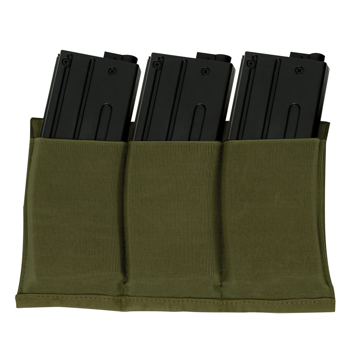 Rothco Lightweight 3 Mag Elastic Retention Pouch - Rothco 5956-OLIVE DRAB