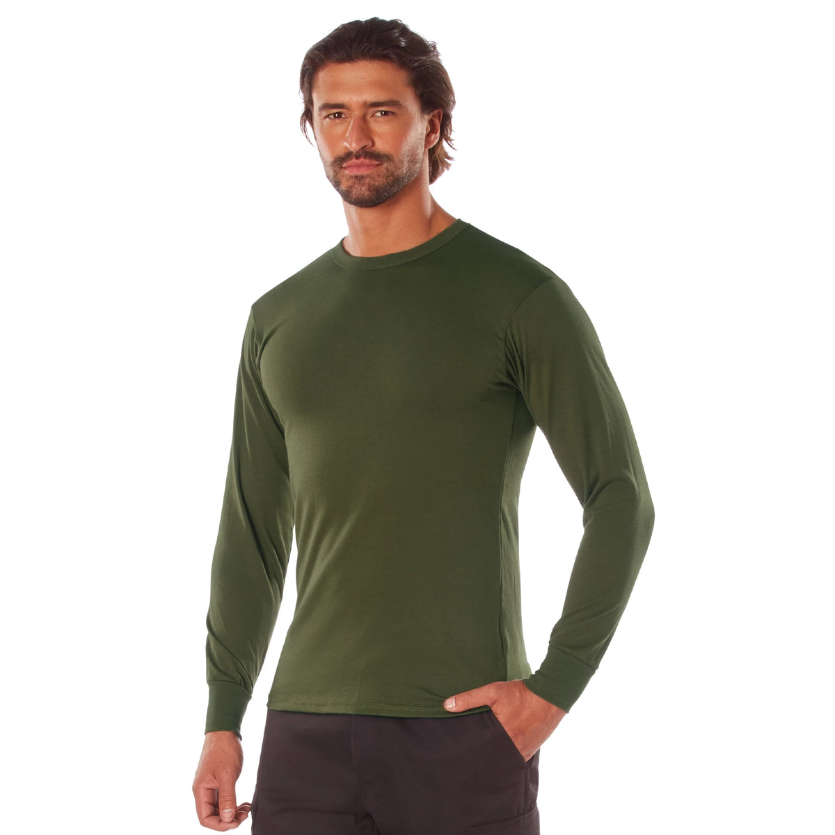 Rothco Long Sleeve Solid T-Shirt - Rothco 60118-OD-S