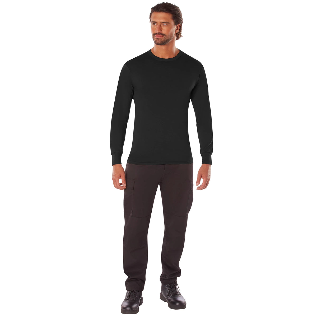 Rothco Long Sleeve Solid T-Shirt - Rothco 60212-BK-S