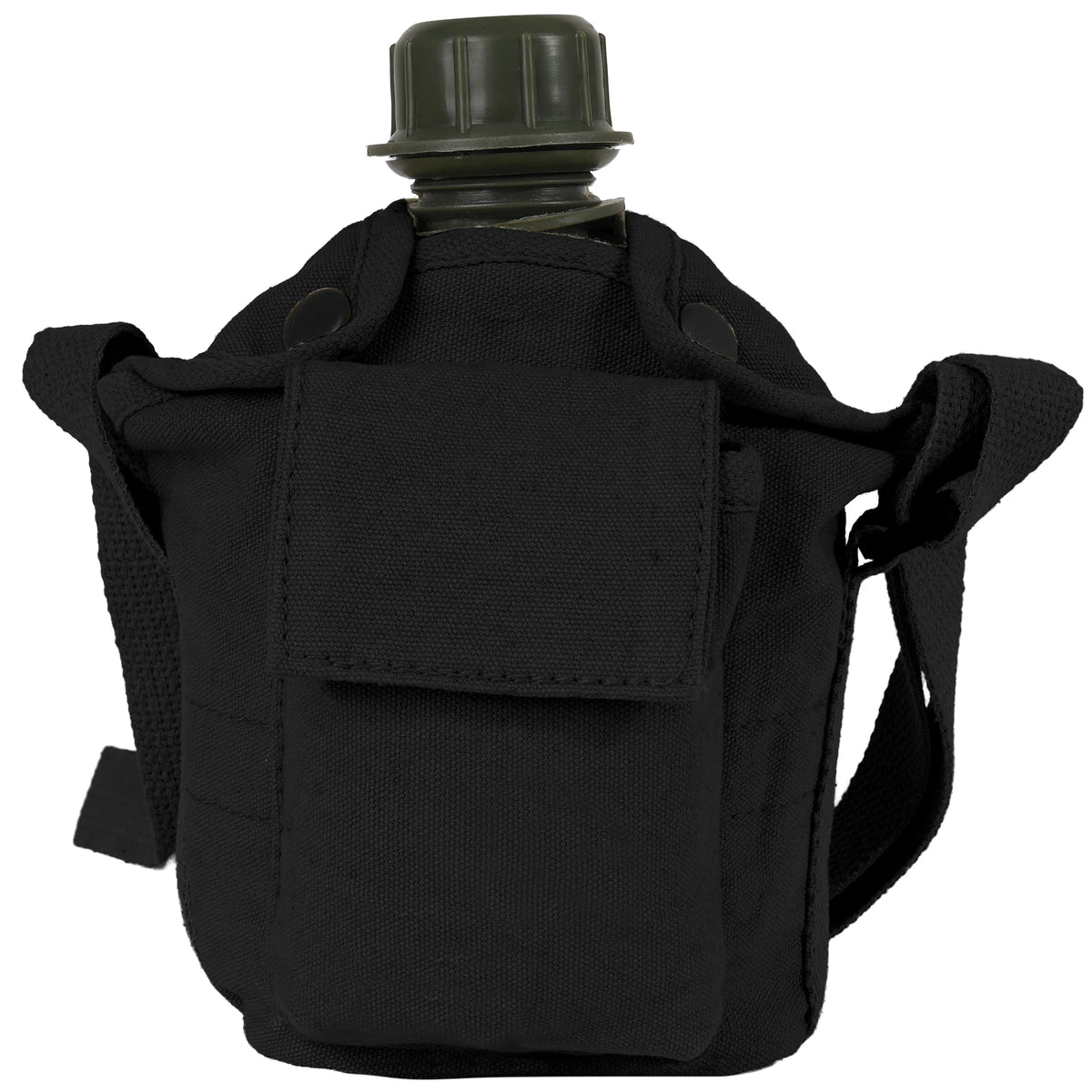 Rothco Vintage Canvas Carry-All Canteen Cover With Shoulder Strap - Rothco 614-BK