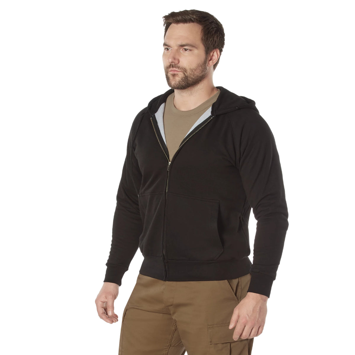 Rothco Thermal Lined Full-Zip Hoodie - Rothco 6260-BK-M