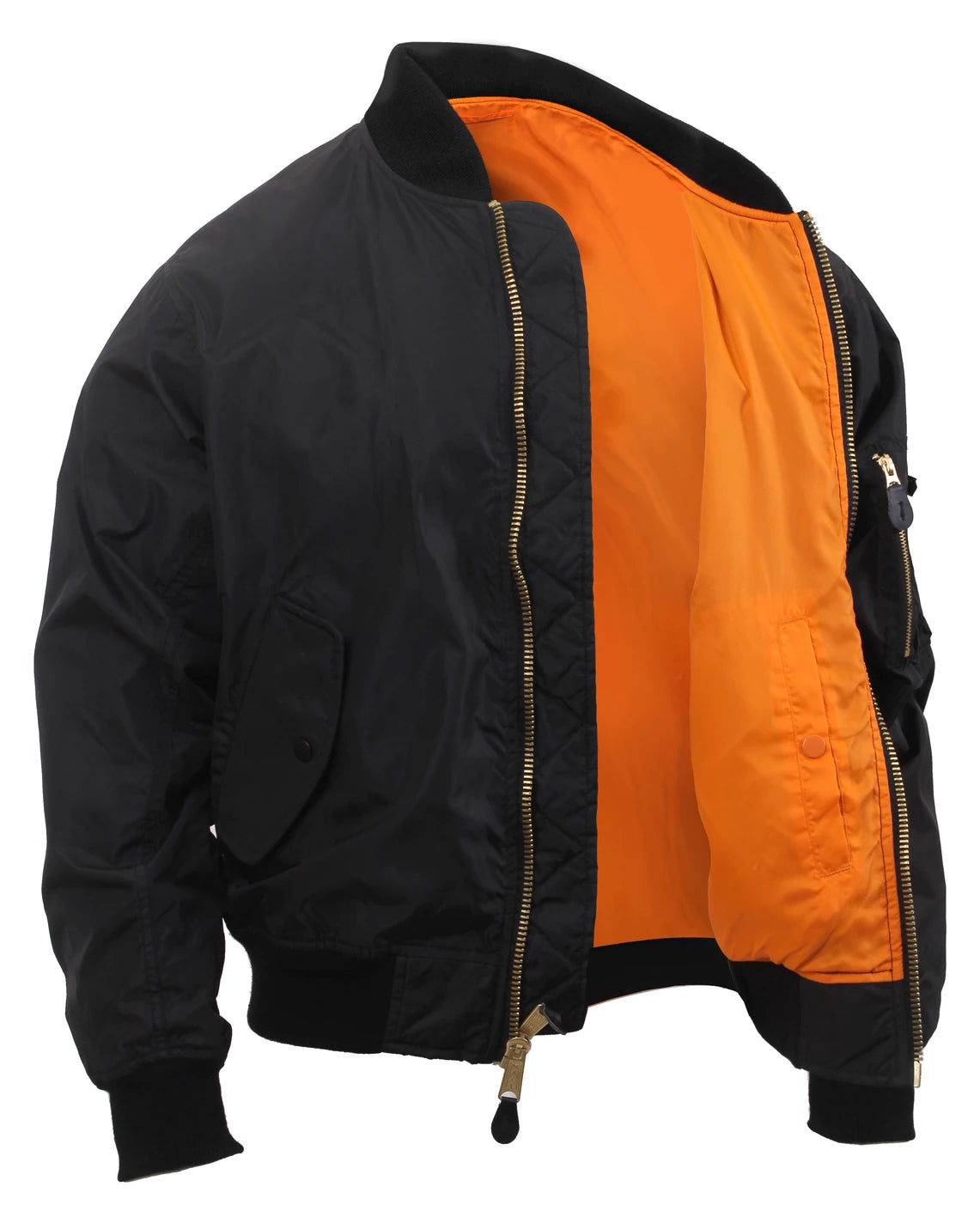 Rothco Lightweight Enhanced Nylon MA-1 Flight Jacket - Rothco 6320-BK-S