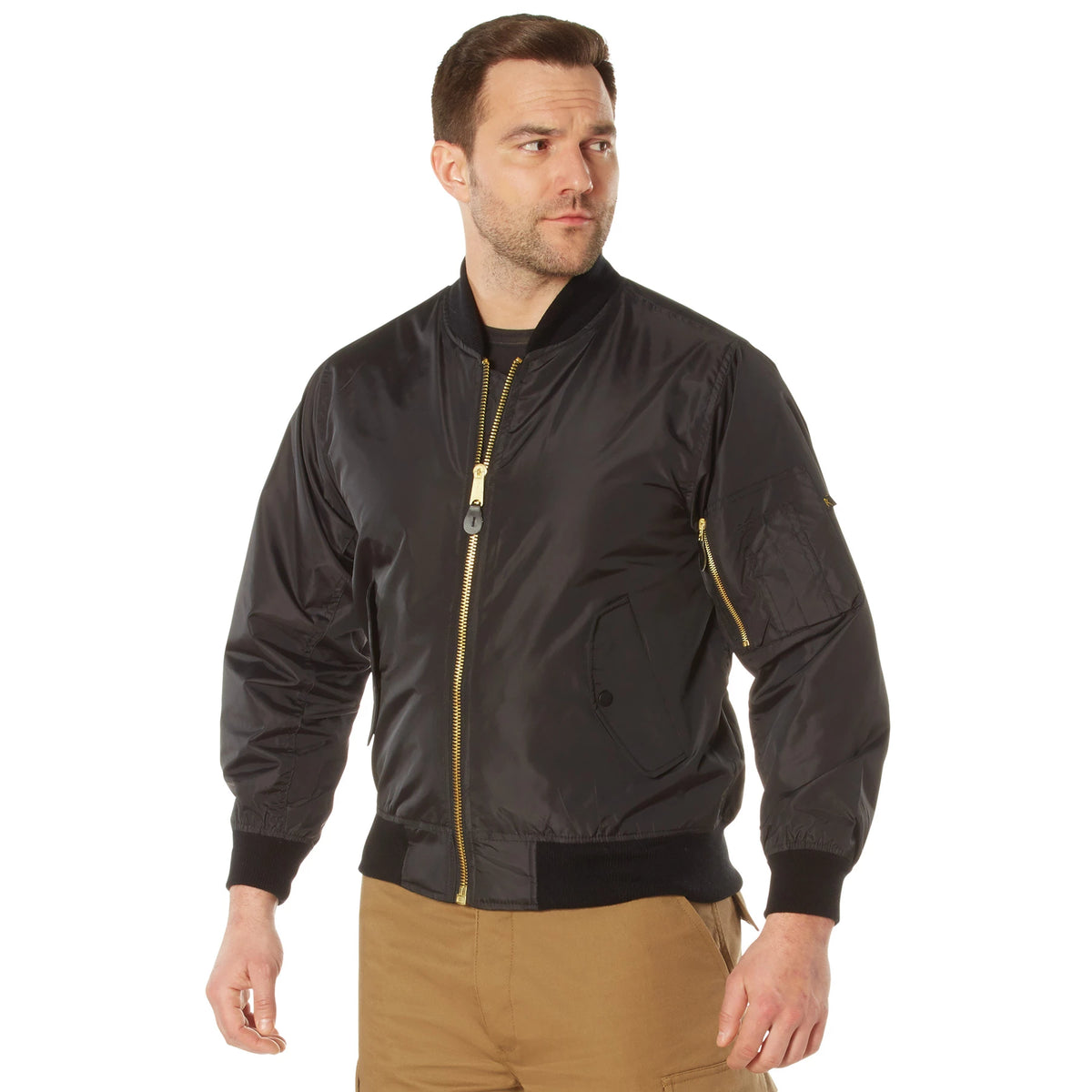 Rothco Lightweight Enhanced Nylon MA-1 Flight Jacket - Rothco 6320-BK-XXS