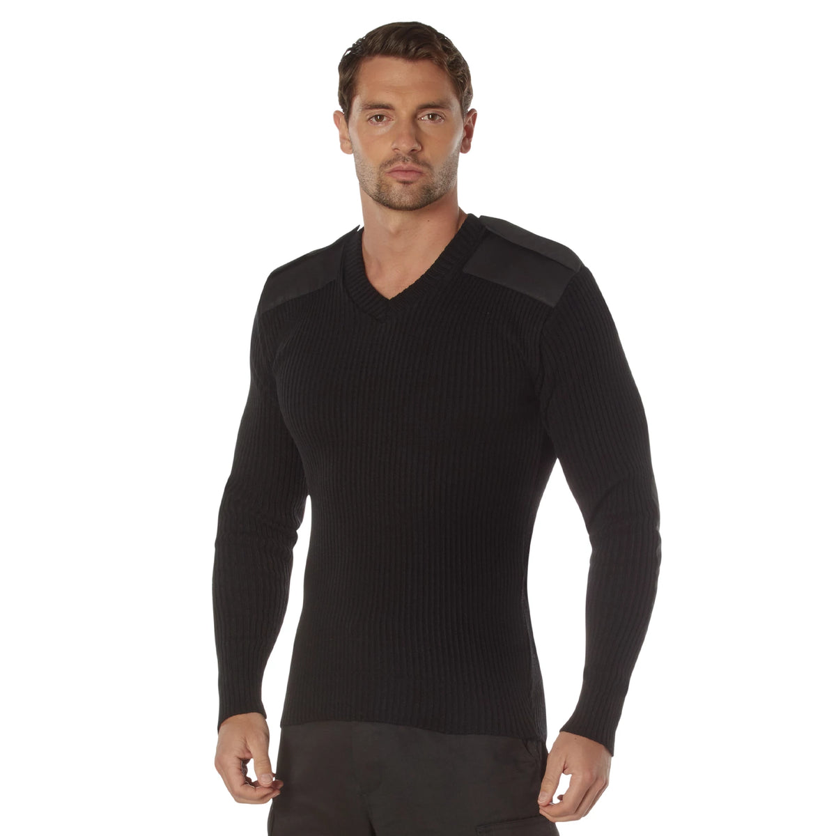 Rothco G.I. Style Acrylic V-Neck Sweater - Rothco 6345-BLK/XS