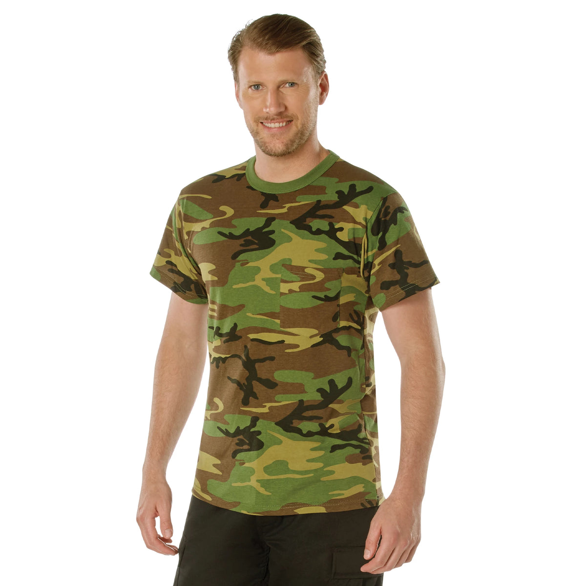 Rothco Woodland Camo T-Shirt With Pocket - Rothco 6667-S