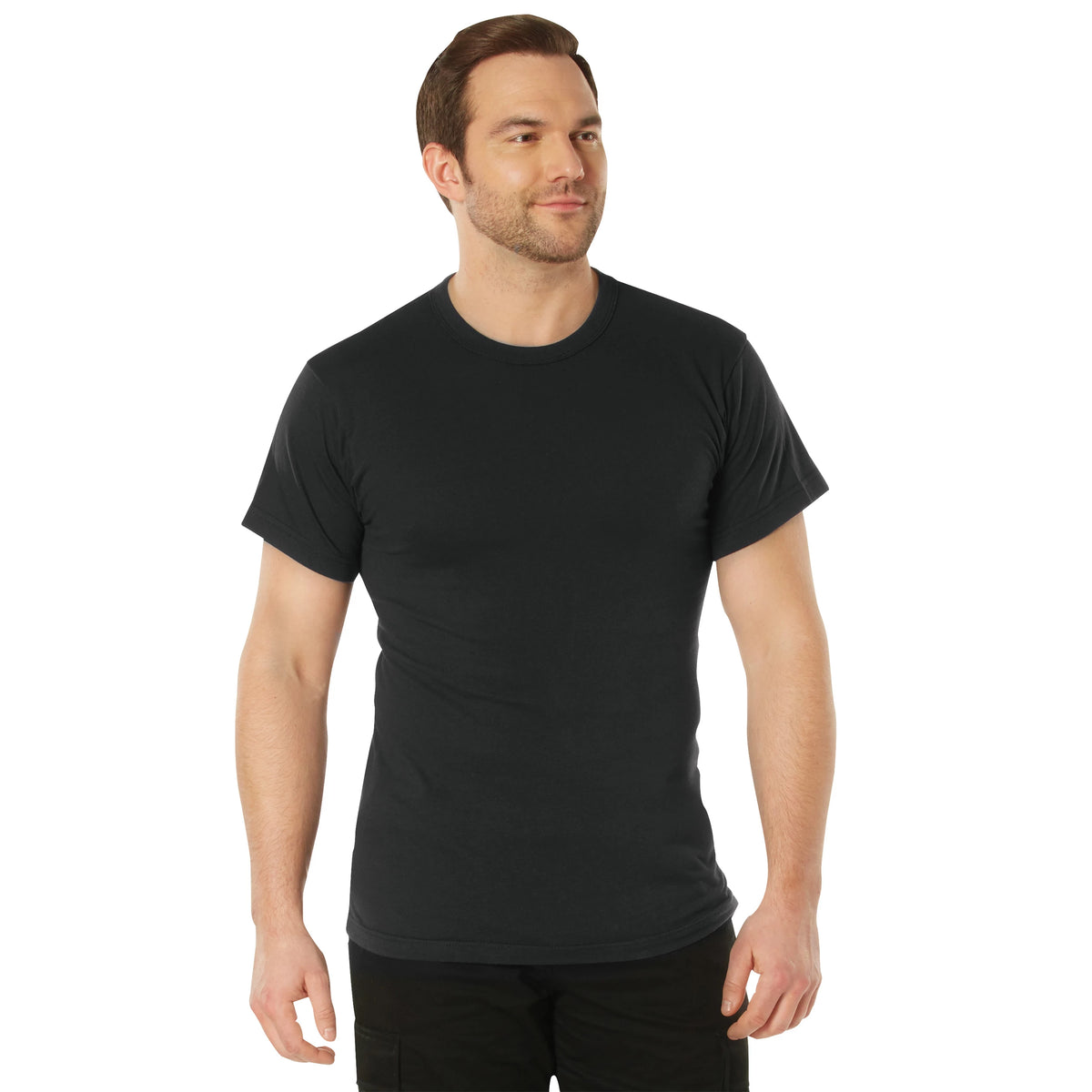 Rothco Solid Color T-Shirt with Cotton / Polyester Blend - Rothco 6670-BK-M