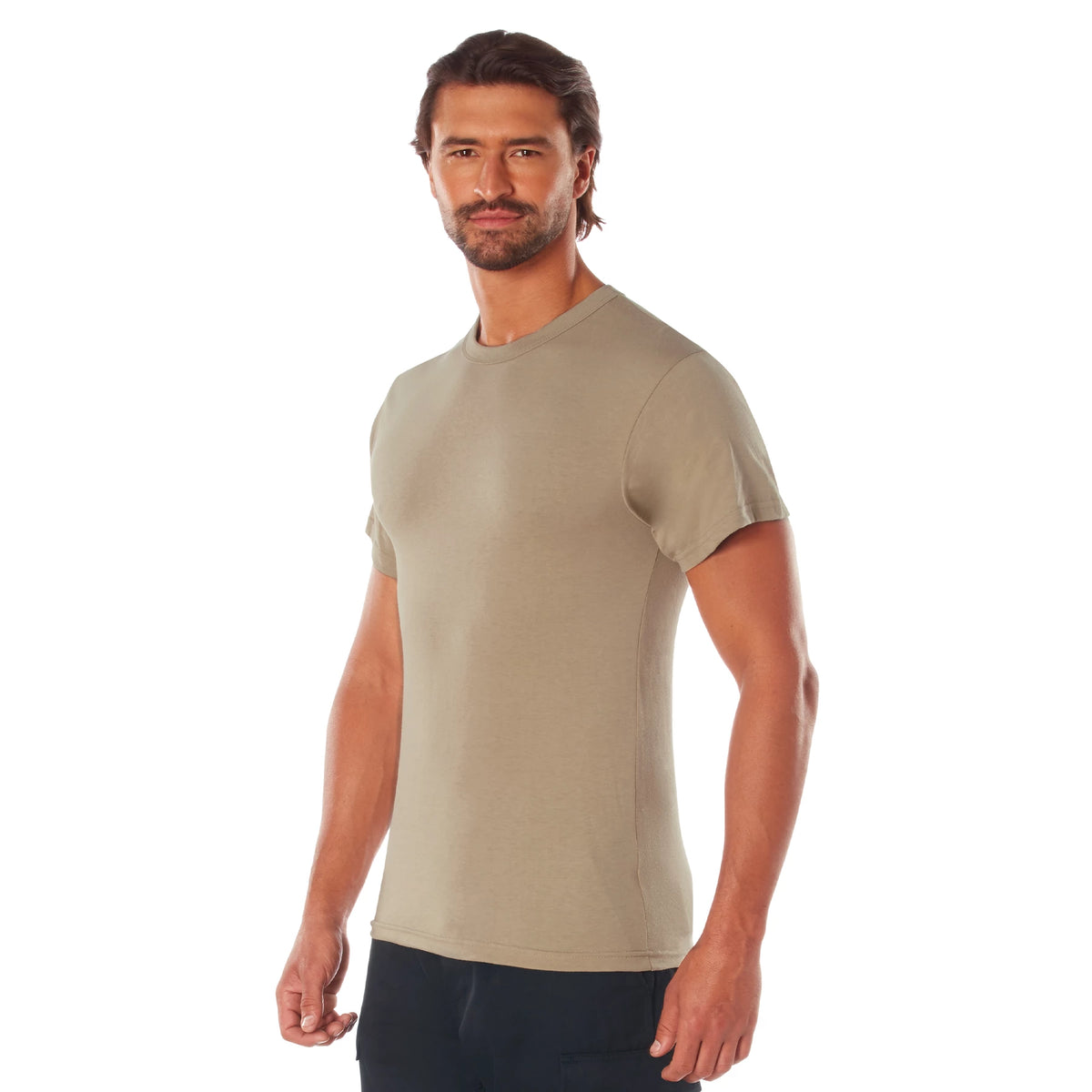 Rothco Solid Color T-Shirt with Cotton / Polyester Blend - Rothco 6763-KH-M