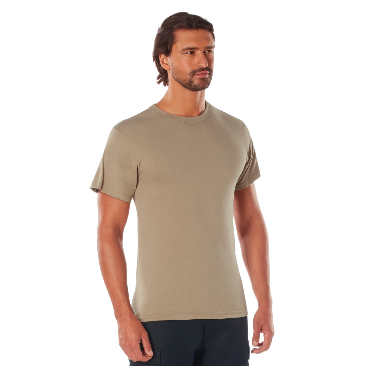 Rothco Solid Color T-Shirt with Cotton / Polyester Blend - Rothco 6763-KH-S