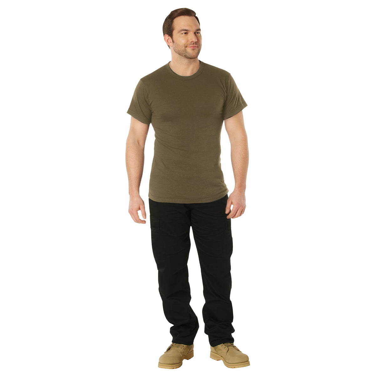 Rothco Solid Color T-Shirt with Cotton / Polyester Blend - Rothco 6848-BN-S