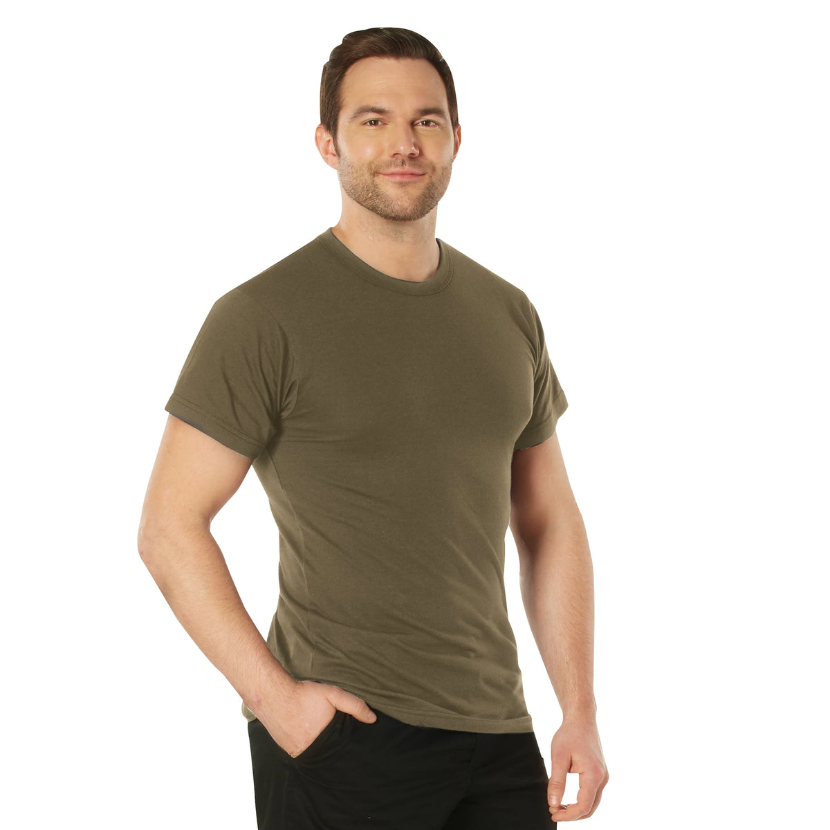 Rothco Solid Color T-Shirt with Cotton / Polyester Blend - Rothco 6848-BN-S