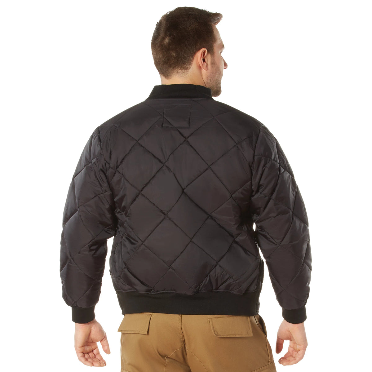 Rothco Diamond Quilted Nylon Flight Jacket - Rothco 7231-BK-4XL