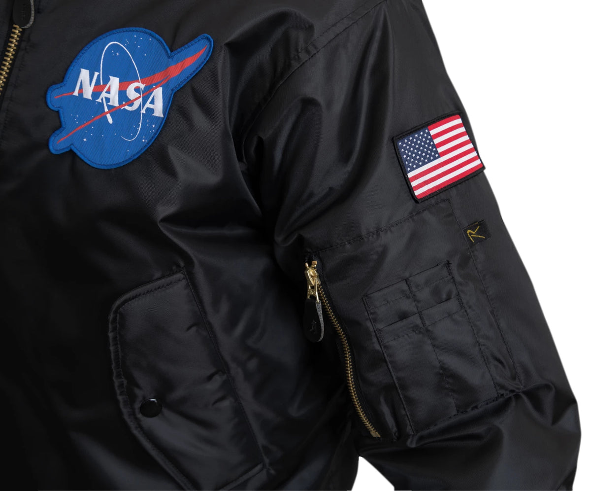 Rothco NASA MA-1 Flight Jacket - Black - Rothco 7328-XLRG