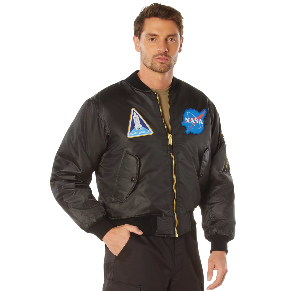 Rothco NASA MA-1 Flight Jacket - Black - Rothco 7328-XLRG