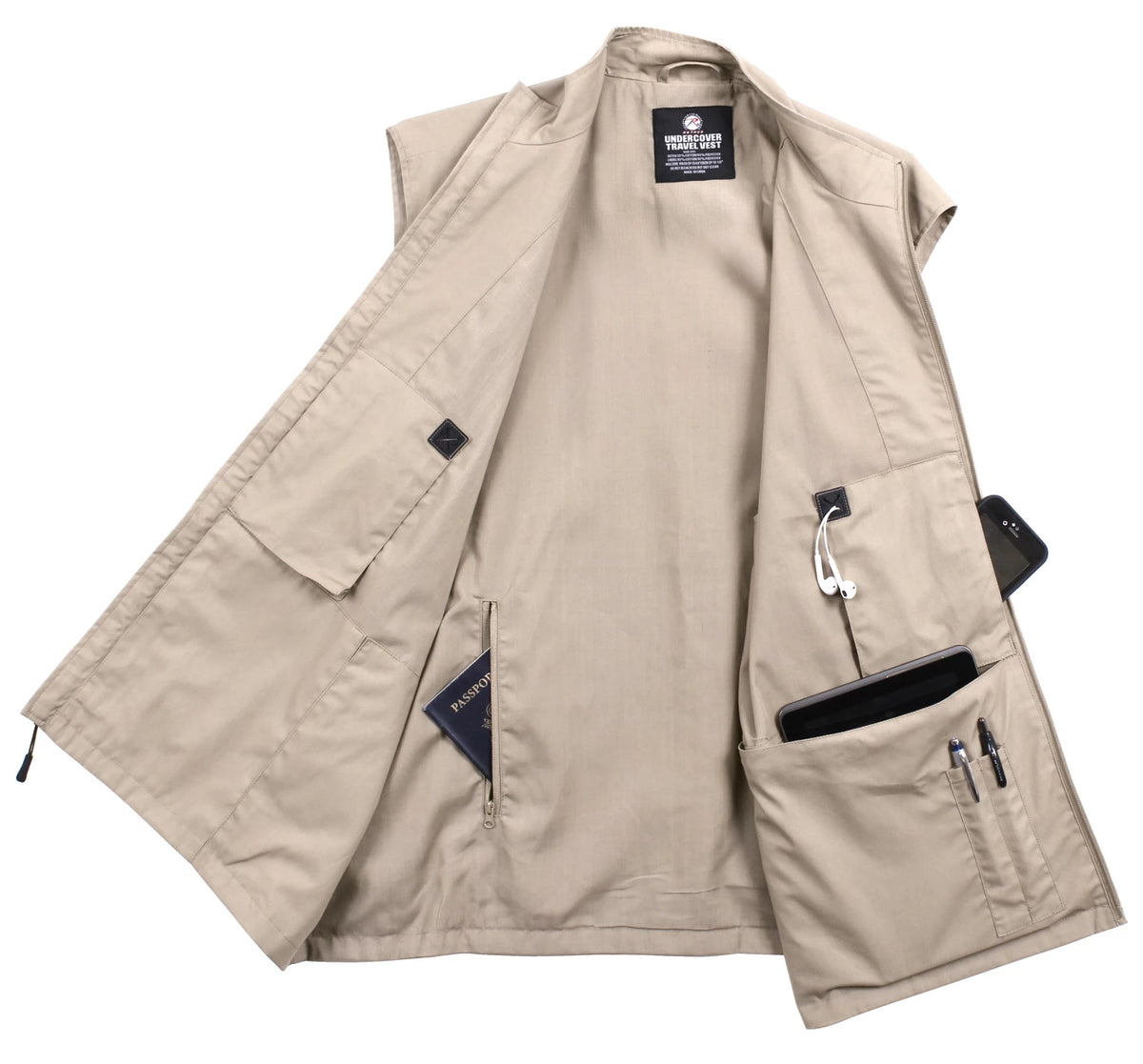 Rothco Undercover Travel Vest - Rothco 76600-KH-S