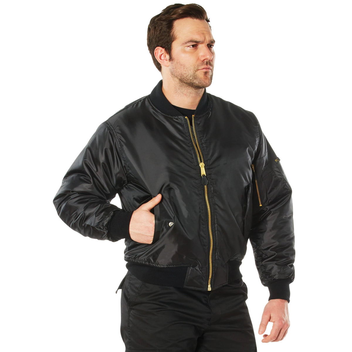 Rothco Concealed Carry MA-1 Flight Jacket - Rothco 77350-BK-M