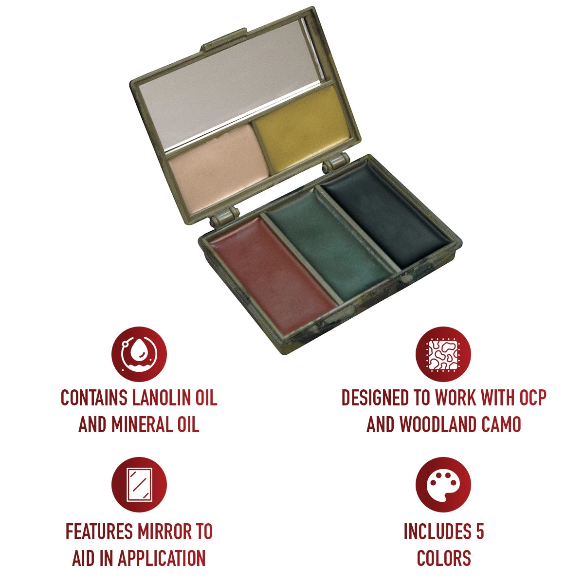 Rothco Woodland / Grey Bark Camo Face Paint Compact - Rothco 8205