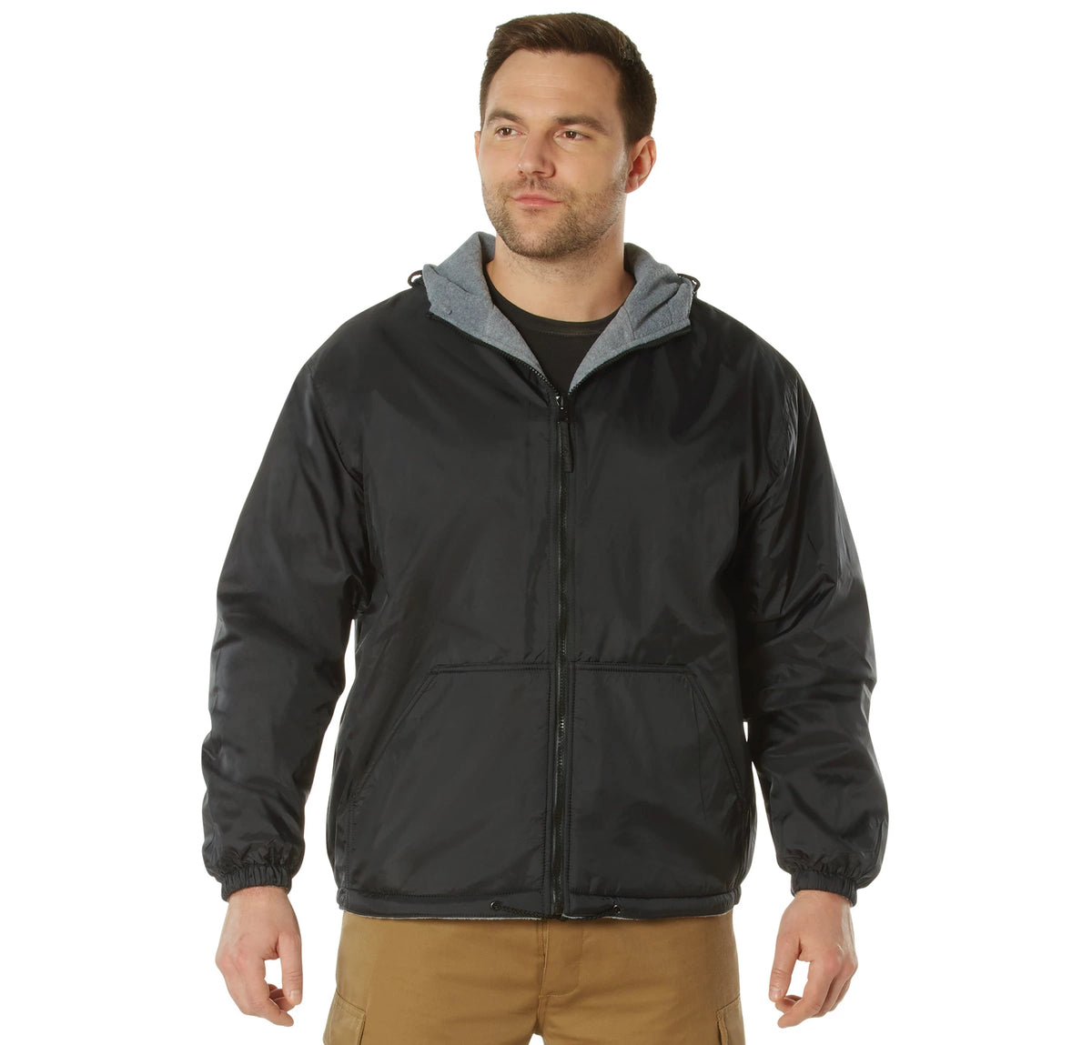 Rothco Reversible Lined Jacket With Hood - Rothco 8265-BK-3XL