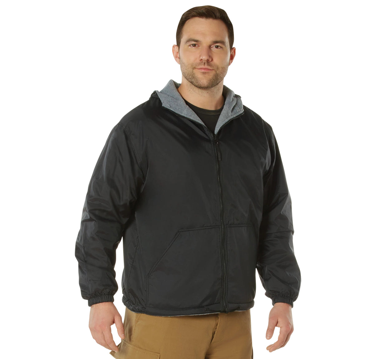 Rothco Reversible Lined Jacket With Hood - Rothco 8263-BK-XL