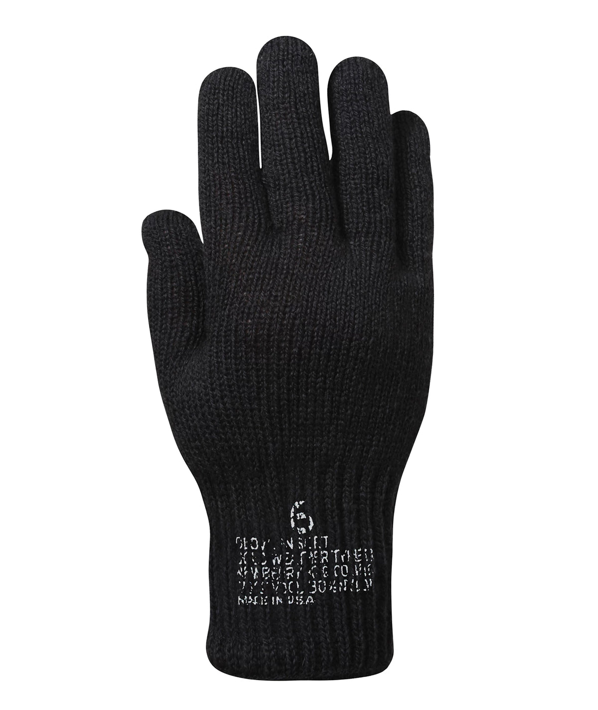 Rothco Wool Glove Liners - Stamped - Rothco 8418-BK-7