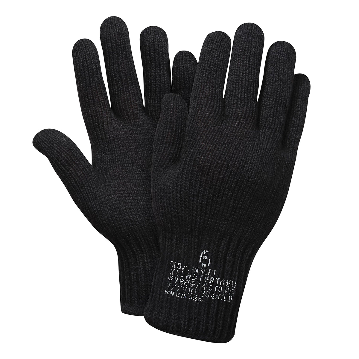 Rothco Wool Glove Liners - Stamped - Rothco 8418-BK-2