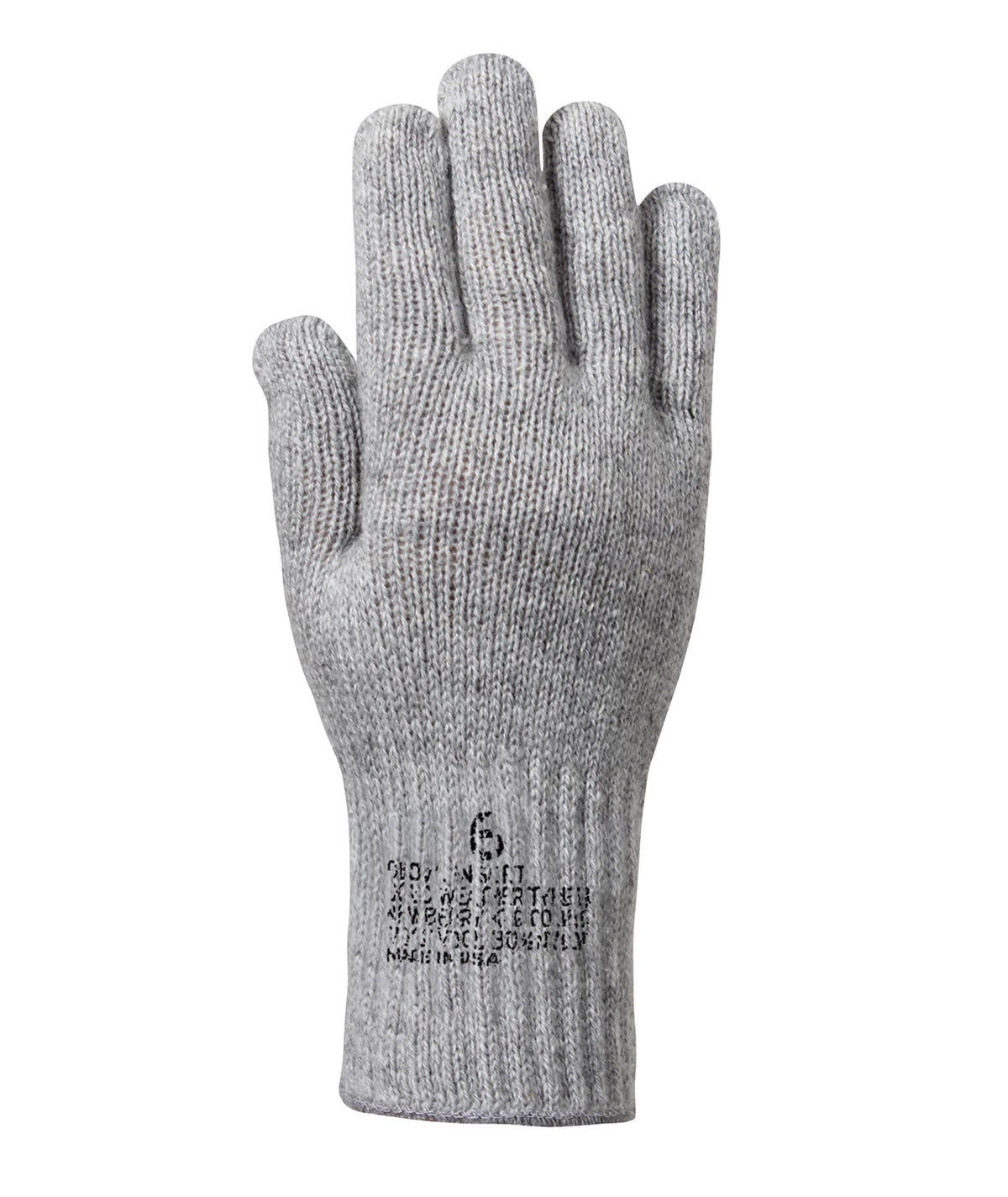 Rothco Wool Glove Liners - Stamped - Rothco 8418-GY-3