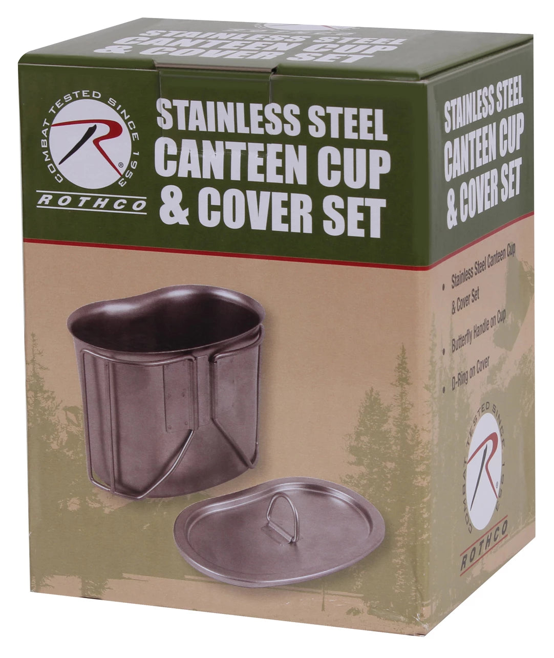 Rothco Stainless Steel Canteen Cup and Cover Set - Rothco 8512