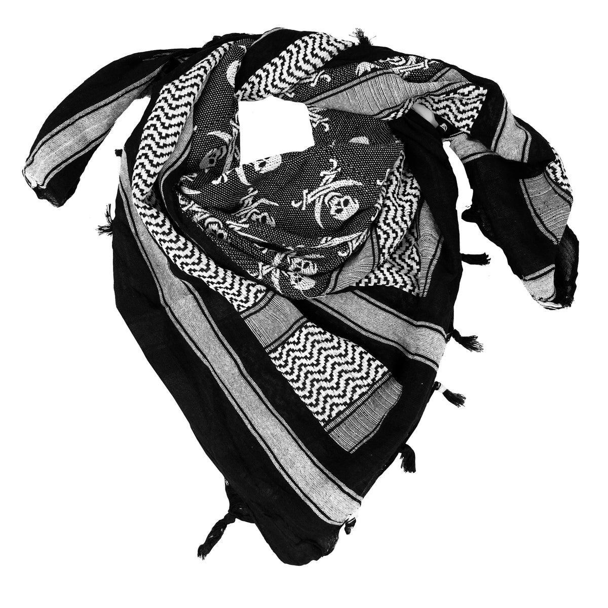 Rothco Skulls Shemagh Tactical Desert Keffiyeh Scarf - Rothco 8539-WTB