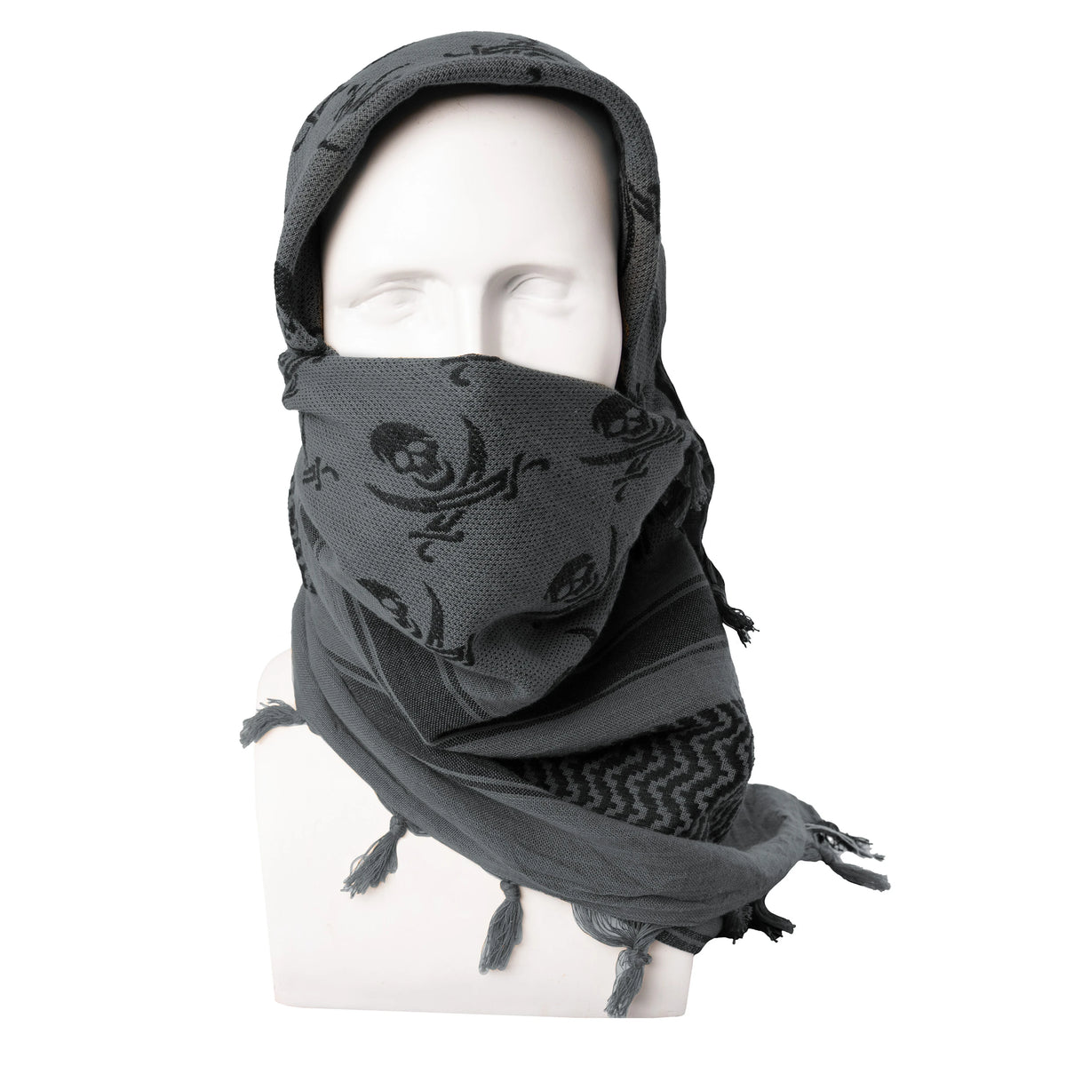 Rothco Skulls Shemagh Tactical Desert Keffiyeh Scarf - Rothco 8539-GY
