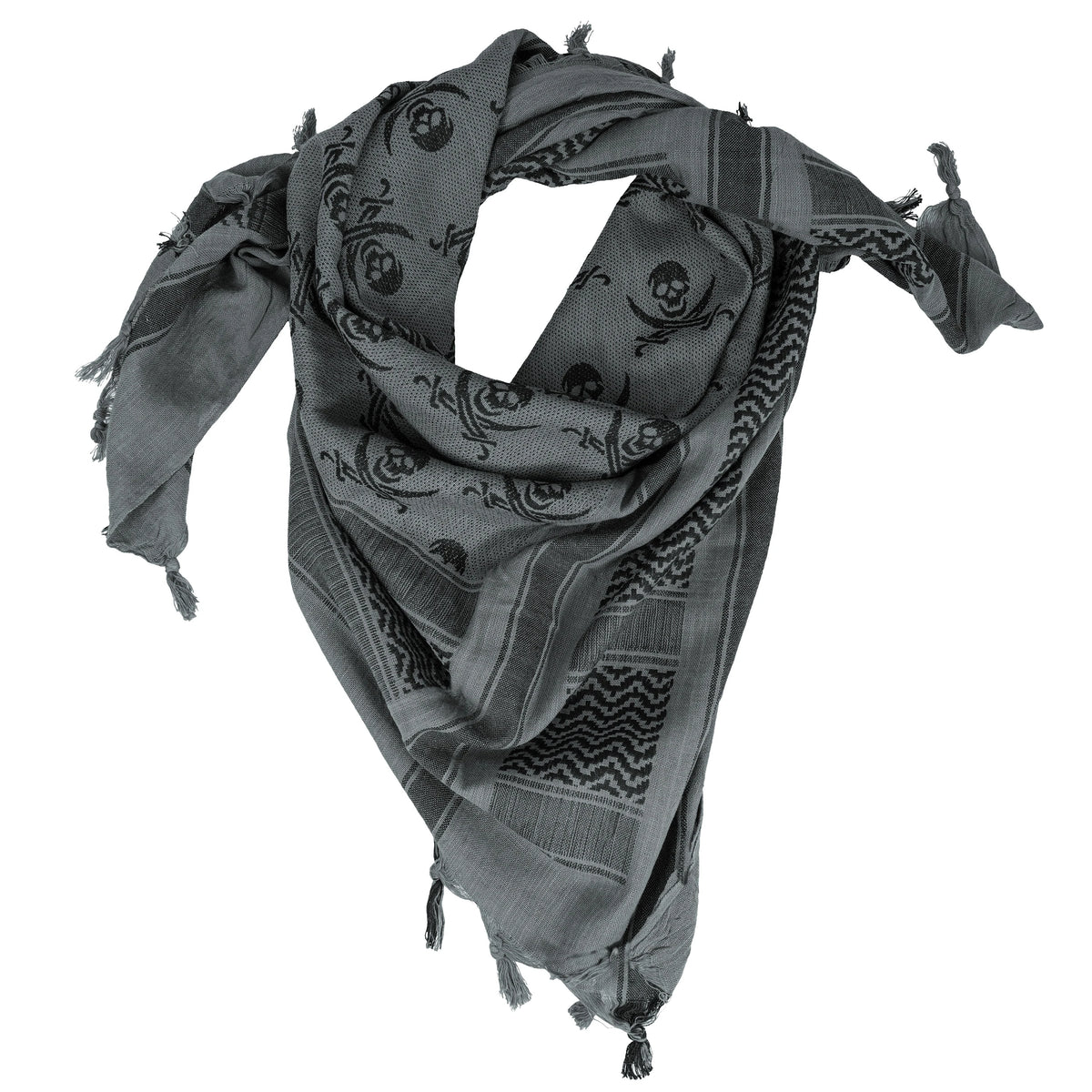Rothco Skulls Shemagh Tactical Desert Keffiyeh Scarf - Rothco 8539-GY