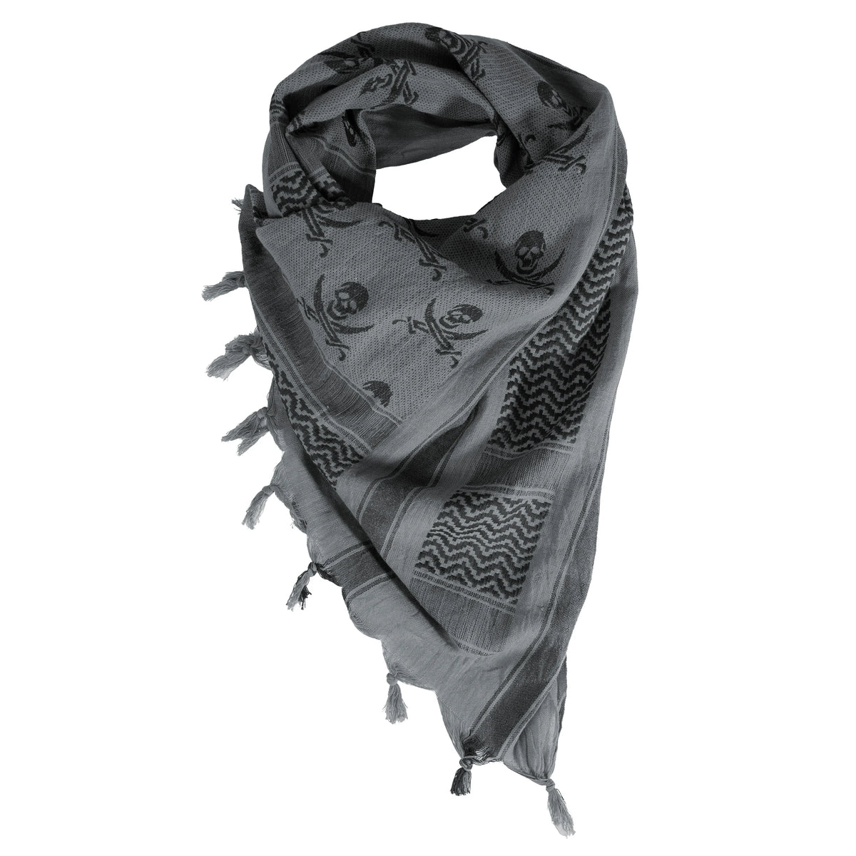 Rothco Skulls Shemagh Tactical Desert Keffiyeh Scarf - Rothco 8539-GY