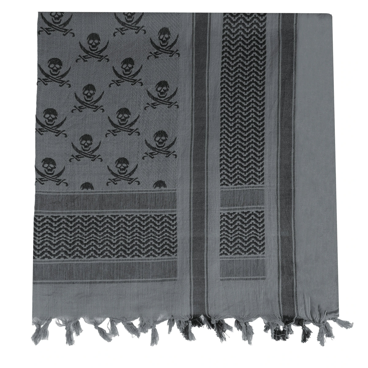 Rothco Skulls Shemagh Tactical Desert Keffiyeh Scarf - Rothco 8539-GY