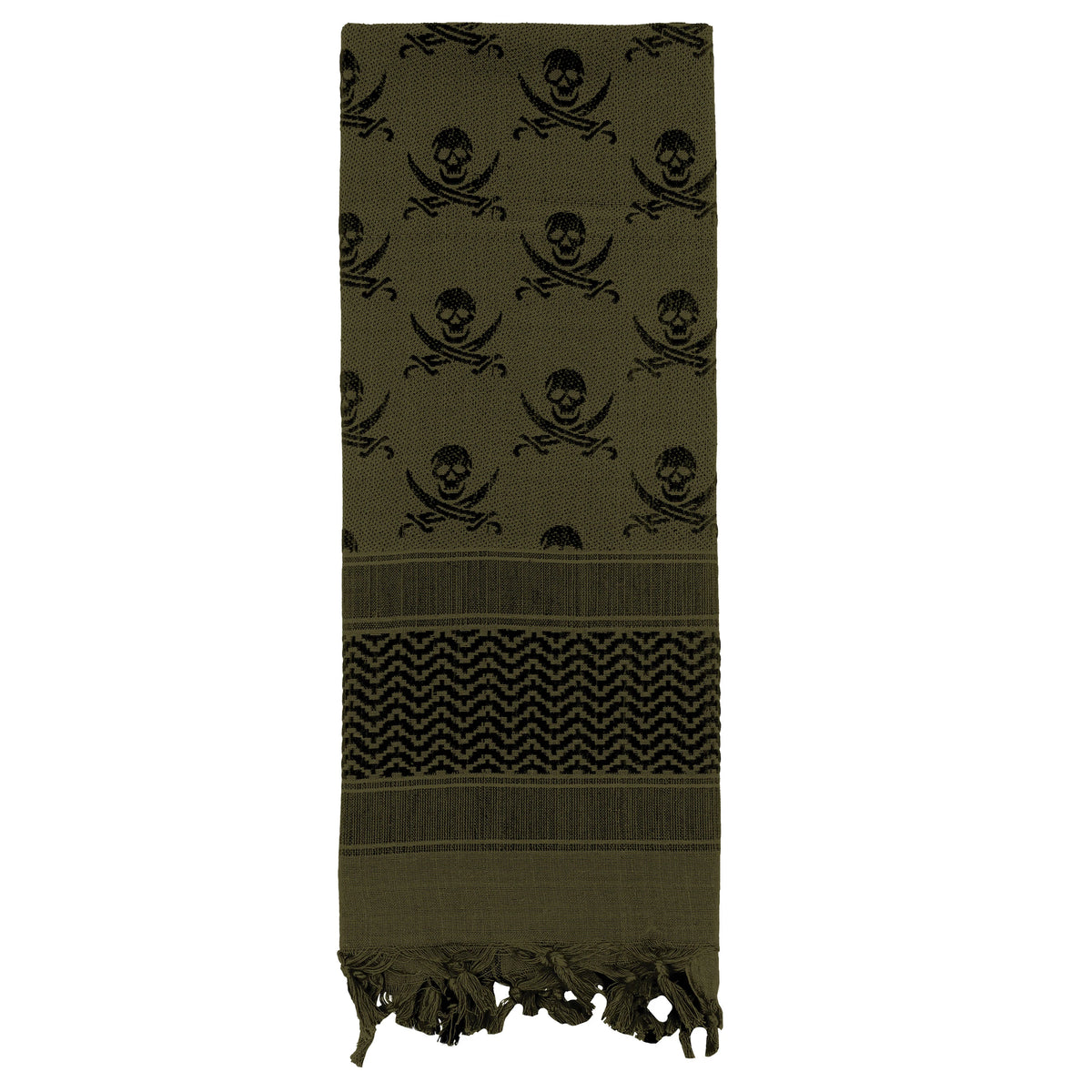Rothco Skulls Shemagh Tactical Desert Keffiyeh Scarf - Rothco 8539-OD