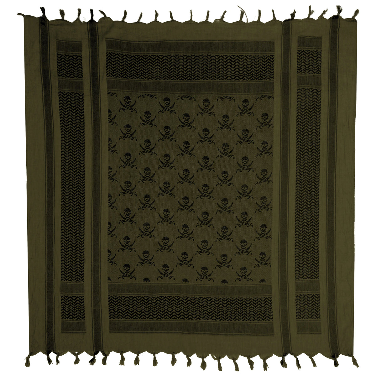 Rothco Skulls Shemagh Tactical Desert Keffiyeh Scarf - Rothco 8539-OD