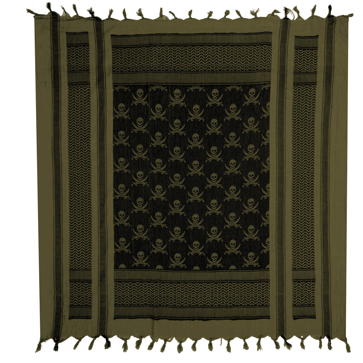 Rothco Skulls Shemagh Tactical Desert Keffiyeh Scarf - Rothco 8539-OD