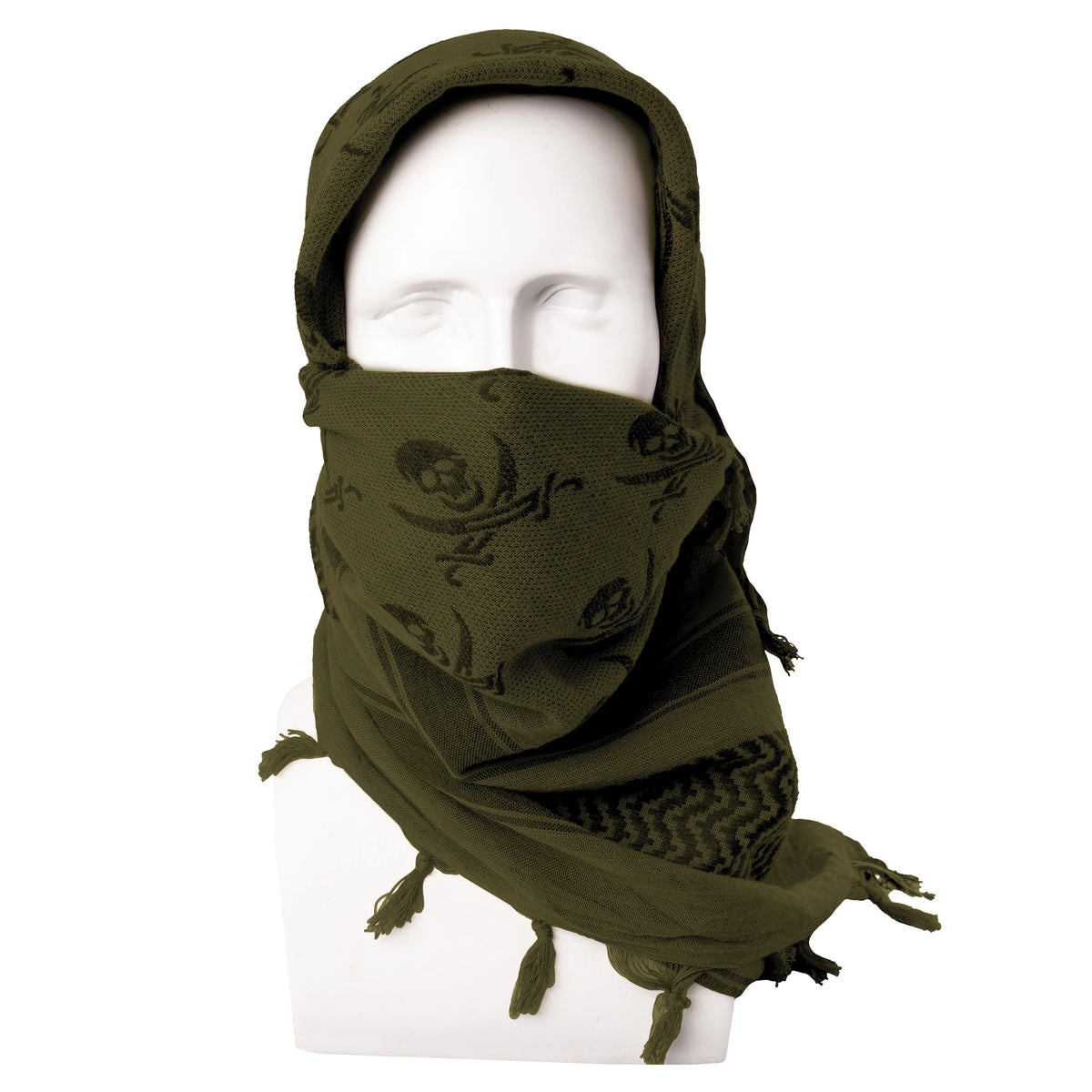 Rothco Skulls Shemagh Tactical Desert Keffiyeh Scarf - Rothco 8539-OD