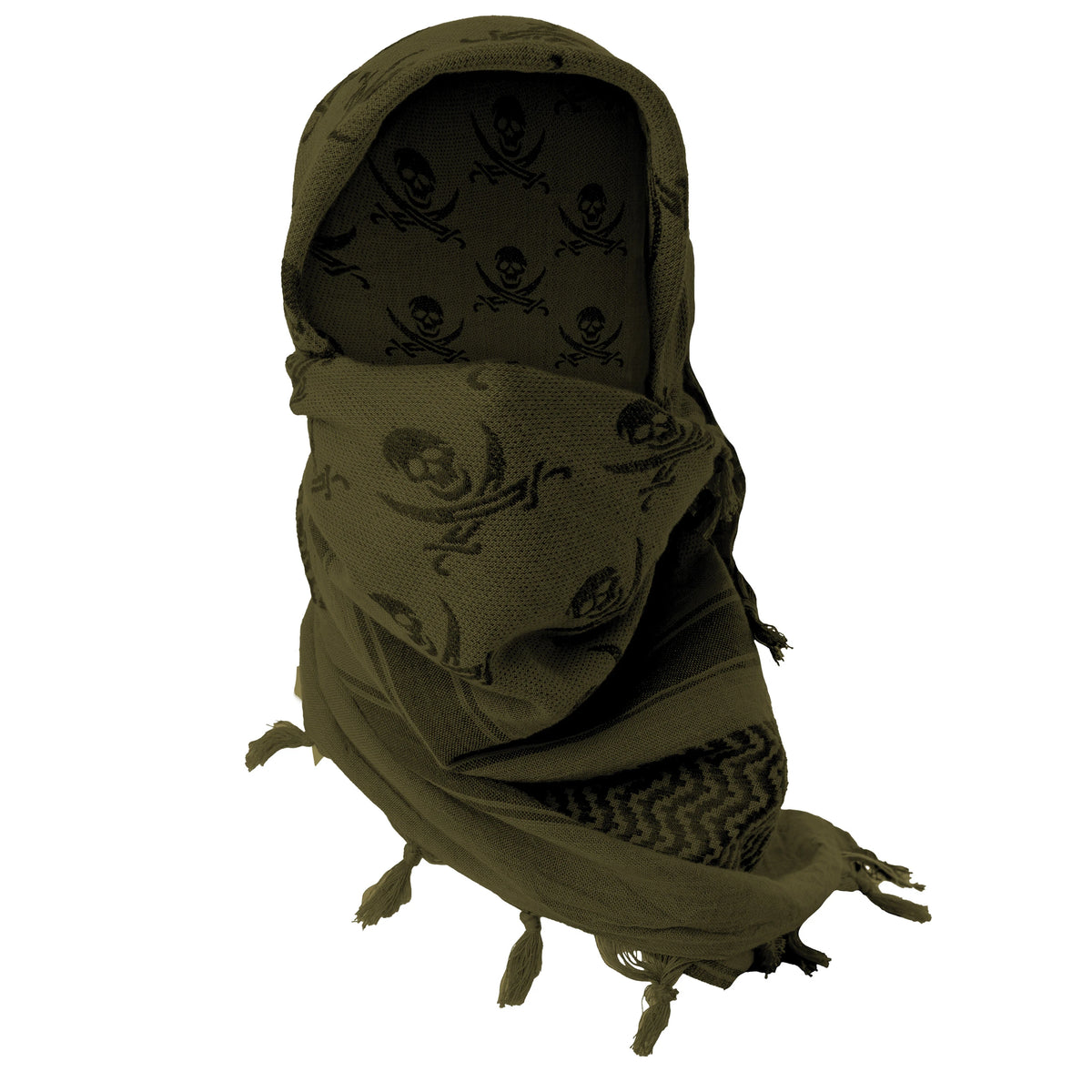Rothco Skulls Shemagh Tactical Desert Keffiyeh Scarf - Rothco 8539-OD
