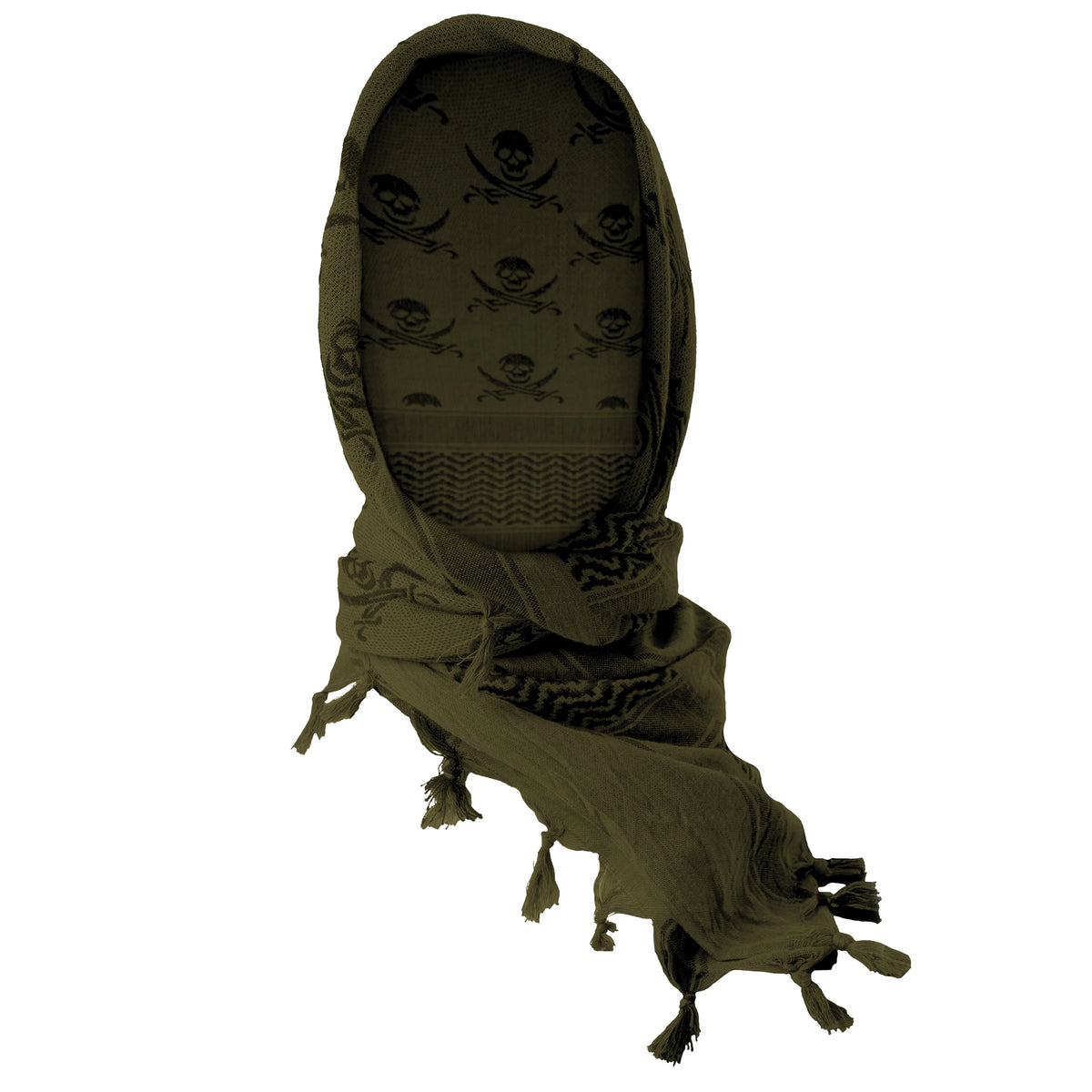 Rothco Skulls Shemagh Tactical Desert Keffiyeh Scarf - Rothco 8539-OD