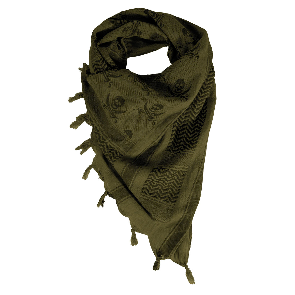 Rothco Skulls Shemagh Tactical Desert Keffiyeh Scarf - Rothco 8539-OD